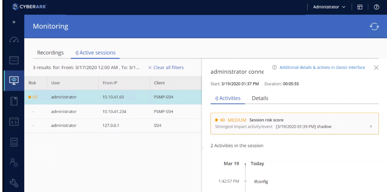 screenshot of CyberArk Privileged Access Management Solutions